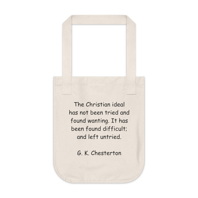 Inspirational Canvas Tote - “The Christian Ideal” by Chesterton