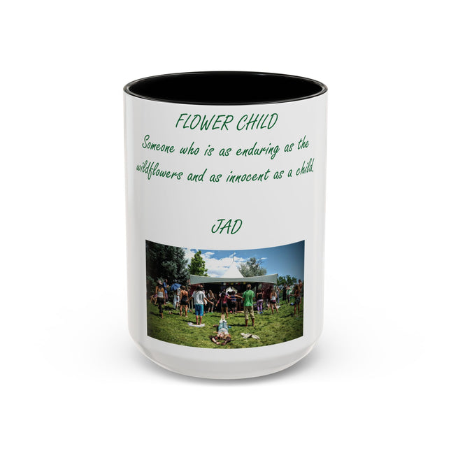 Flower Child Accent Coffee Mug - 15oz - Inspirational Gift for Nature Lovers