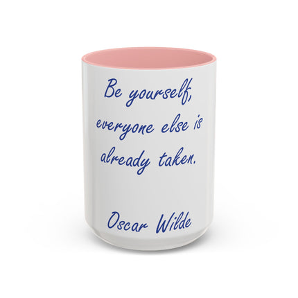 Inspirational Accent Mug – “Be Yourself” Quote, 15oz Ceramic