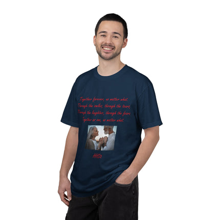 Romantic Photo Quote T-Shirt — "Together forever, no matter what" Couple Tee