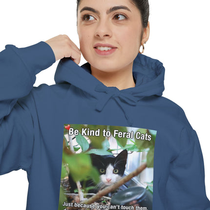 Hoodie — "Be Kind to Feral Cats" Rescue Cat Graphic Hoodie