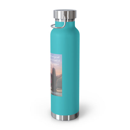 Inspirational Copper Vacuum Insulated Water Bottle - 22oz with Motivational Quote