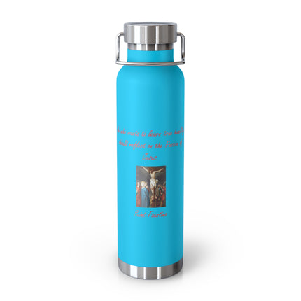 Inspirational Insulated Water Bottle - 22oz Copper With Faith Design
