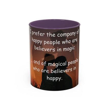Believers of Happy Moments Mug – 11oz Accent Cup with Magic Quote