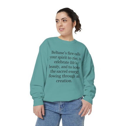 Beltane Quote Sweatshirt – "Beltane’s fire calls your spirit to rise"