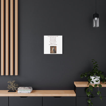 Wise Old Owl Matte Canvas Wall Art – Poem Print with Autumn Owl Photo
