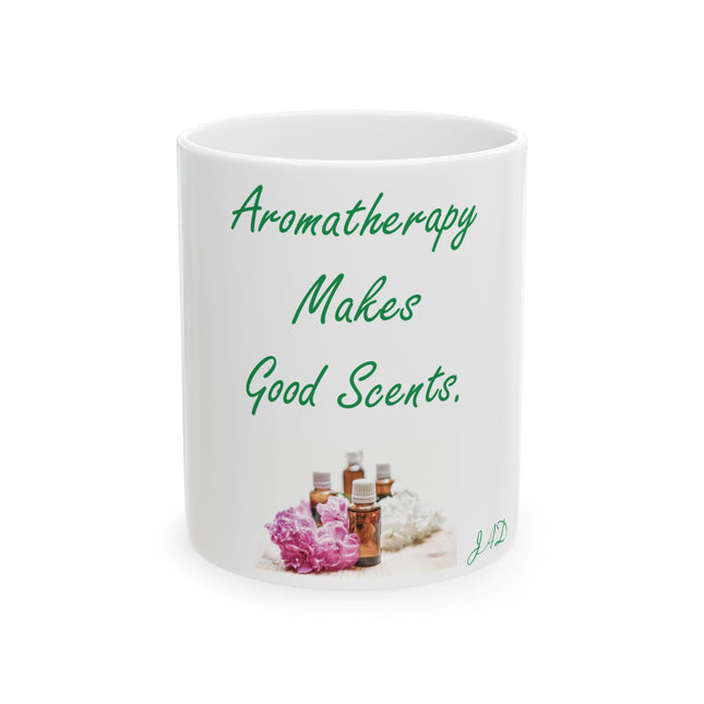 Aromatherapy Mug – “Makes Good Scents” Ceramic Coffee Cup, 11oz
