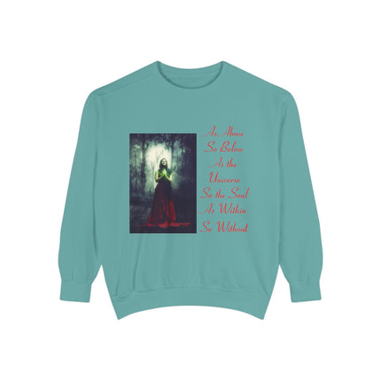 Inspirational Sweatshirt – “As Above So Below” Wiccan Design (Unisex)