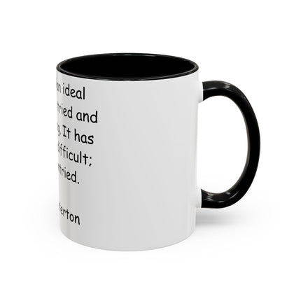 Inspirational Accent Coffee Mug – G.K. Chesterton Quote, 11oz