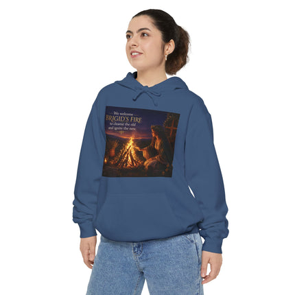 Campfire Night Hoodie — "We Welcome Brigid’s Fire" Celtic Bonfire Hoodie