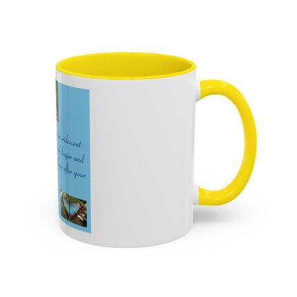 Butterfly Kindness Accent Coffee Mug — Rumi Inspirational Quote (11/15 oz)