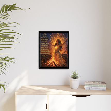 Beltane Fire Framed Canvas Print — Inspirational Pagan Wall Art