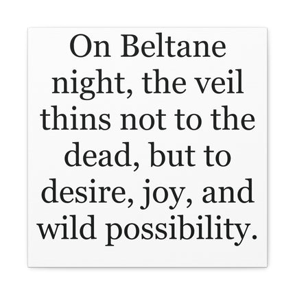 Beltane Quote Canvas — "On Beltane night..." Stretched Matte Wall Art