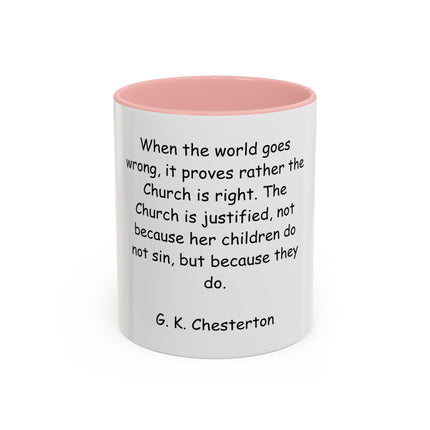 G.K. Chesterton Quote Accent Coffee Mug — Inspirational Christian Coffee Cup (11/15oz)