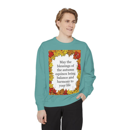 Autumn Equinox Blessings Sweatshirt – Fall Leaves Harmony Crewneck
