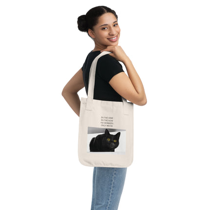 ‘Only Meow’ Organic Tote – Cat Lover’s Canvas Bag for Daily Joy