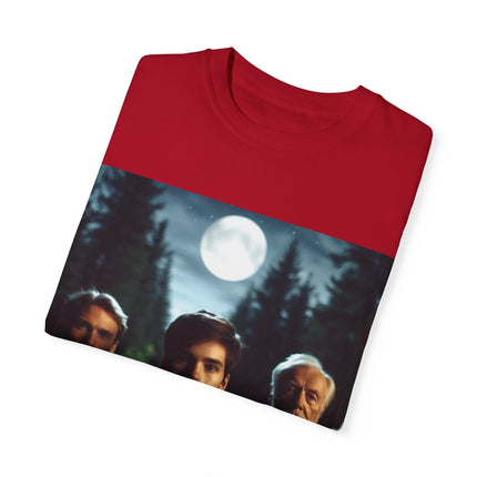 Retro Moonlit Night T-Shirt - Unisex Garment-Dyed Tee for Nature Lovers