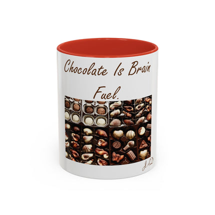 Chocolate Is Brain Fuel Accent Mug – 11oz – Sweet & Smart Gift