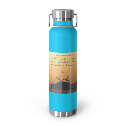 Inspirational Copper Vacuum Insulated Bottle | 22oz Travel Mug for Adventure Lovers