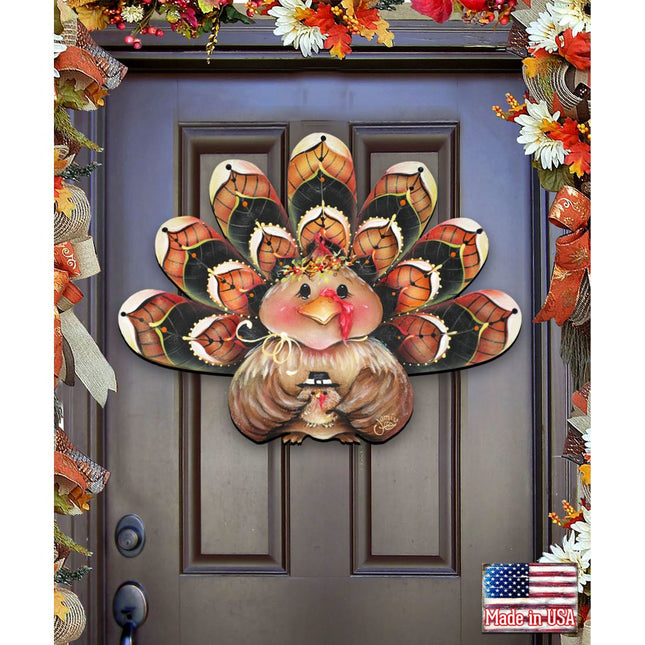 Be Thankful Turkey Sitter Door Decor by Jamie Mills-Price - Thanksgiving Halloween Decor - 8457702H-0