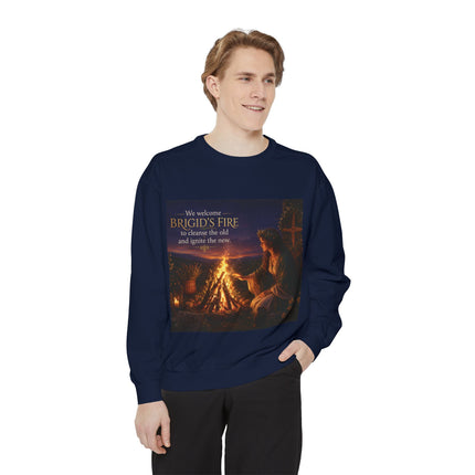 Brigid's Fire Sweatshirt — Celtic Pagan Imbolc Winter Ritual Crewneck