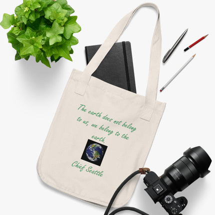 Organic Canvas Tote – “We Belong to the Earth” Quote