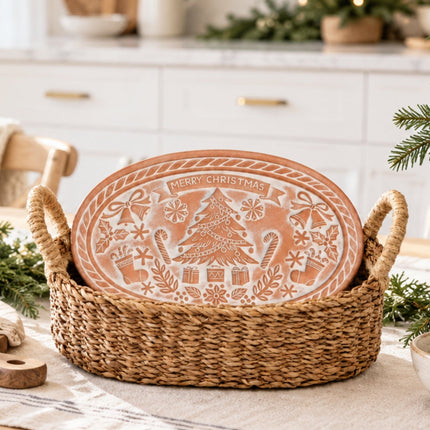 Bread Warmer & Basket - Christmas Oval-3