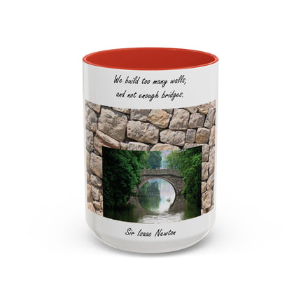 Newton Quote Accent Mug – 15oz Ceramic Cup with Stone Design