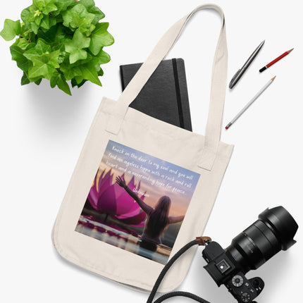 Peaceful Inspiration Organic Canvas Tote Bag - Mindfulness Quote Design