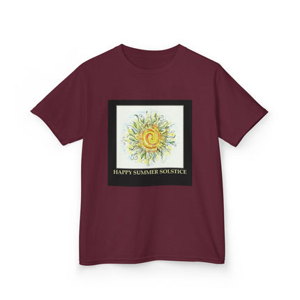 Kids Summer Solstice Tee - Happy Sun Design for Celebrations