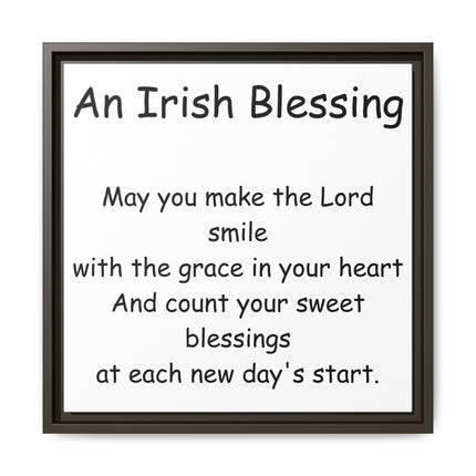 Canvas Wall Art — “An Irish Blessing” Framed Matte Print
