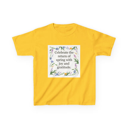 Kids Tee — "Celebrate the return of spring with joy and gratitude" Floral Spring Shirt