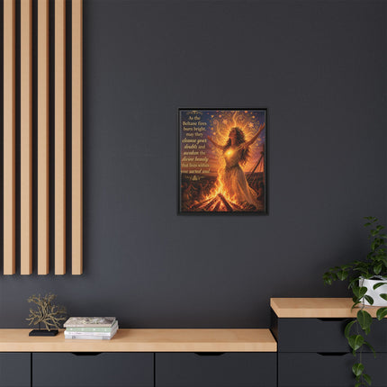 Beltane Fire Framed Canvas Print — Inspirational Pagan Wall Art
