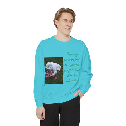 Parenting Humor Sweatshirt – Easter Egg Hunt Edition