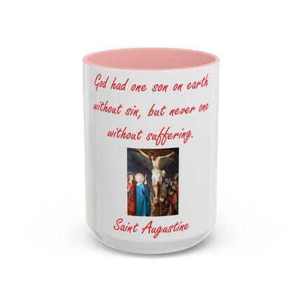Saint Augustine Quote Mug – Ceramic Accent Cup on Suffering (15oz)