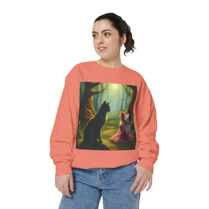 Fairy Princess & Black Cat Forest Sweatshirt