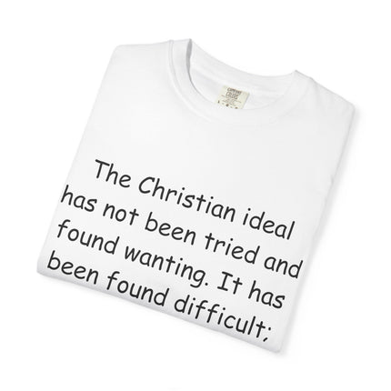 Inspirational Quote Unisex Garment-Dyed T-Shirt - G.K. Chesterton Design
