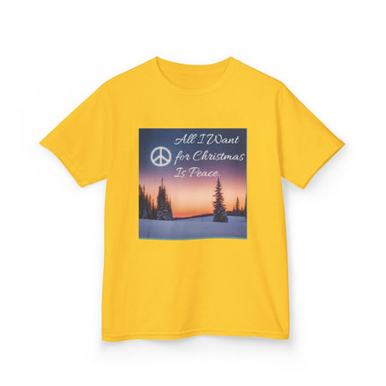 Peaceful Christmas Kids Tee - All I Want for Christmas Is Peace