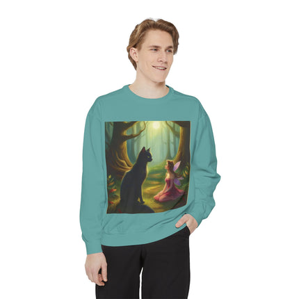 Fairy Princess & Black Cat Forest Sweatshirt