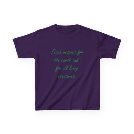 Kids Eco-Friendly Cotton Tee - 'Teach Respect for the Earth'