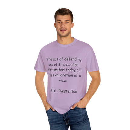 Unisex Statement Tee – “Defending Virtue” Chesterton Quote