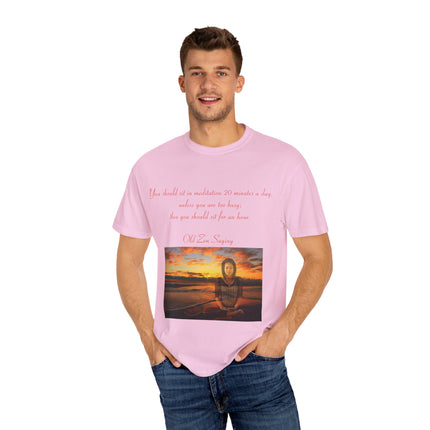 Meditation Quote Tee – Unisex Garment-Dyed Shirt for Mindfulness