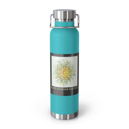 Happy Summer Solstice Copper Vacuum Bottle — 22oz Sun & Greenery
