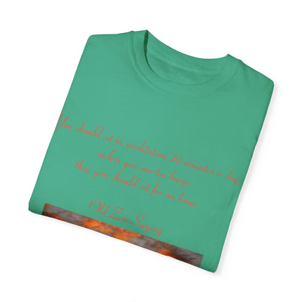 Meditation Quote Tee – Unisex Garment-Dyed Shirt for Mindfulness