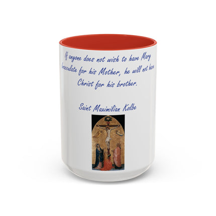 Saint Kolbe Accent Mug – 15oz Ceramic Cup for Marian Devotion