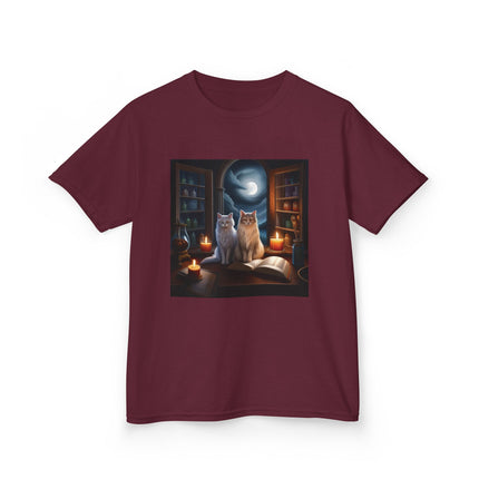 Mystical Cats Kids Tee – Heavy Cotton – Whimsical Animal Design