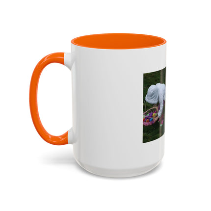 Easter Photo Coffee Mug — “Easter egg hunts are proof…” Accent Ceramic Mug (11/15oz)