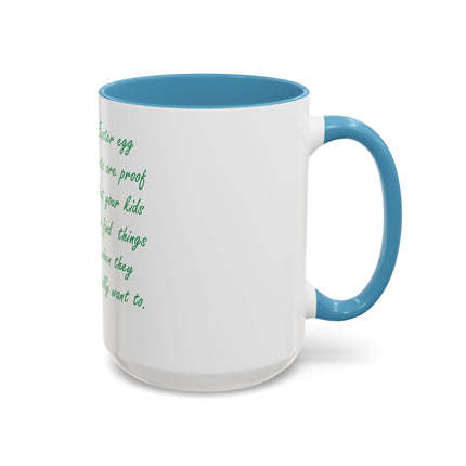 Easter Photo Coffee Mug — “Easter egg hunts are proof…” Accent Ceramic Mug (11/15oz)