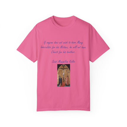 Saint Kolbe Marian Tee – Unisex Garment-Dyed Shirt on Faith & Family