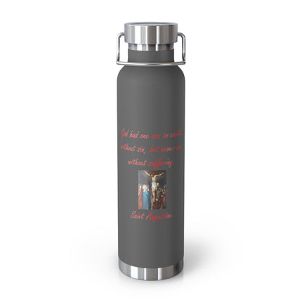 Saint Augustine Inspirational Vacuum Insulated Bottle - 22oz Travel Mug with Quote